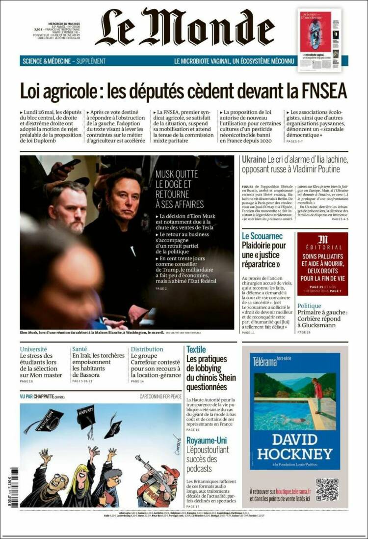 Portada de Le Monde (France)