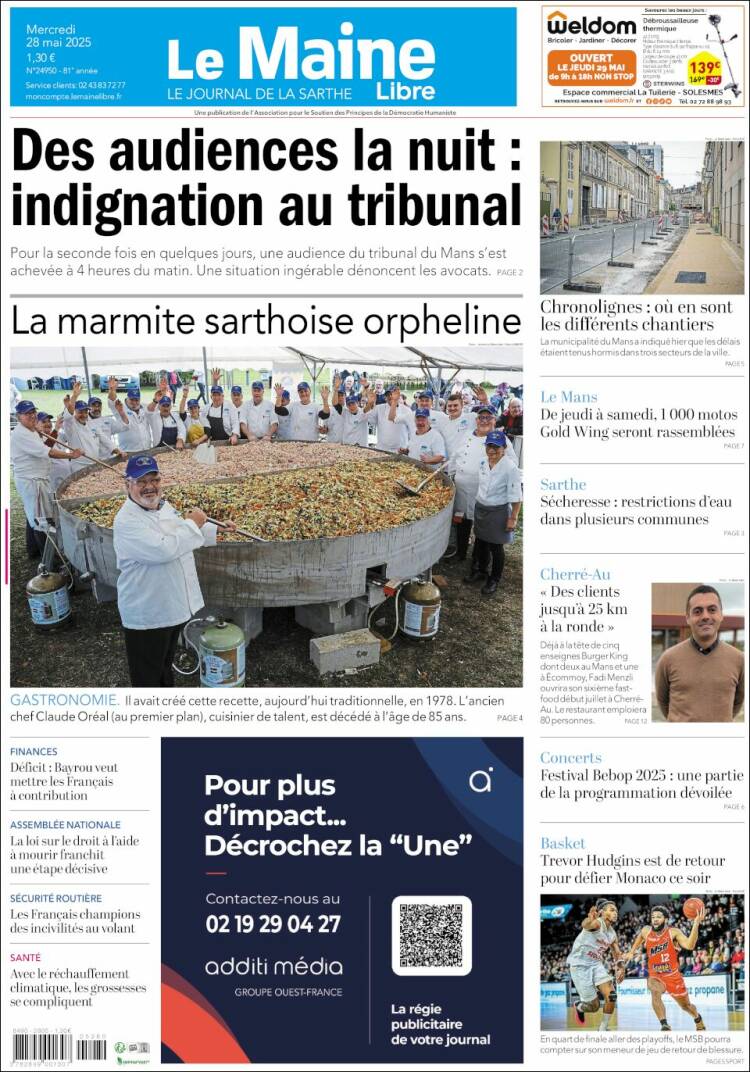 Portada de Le Maine Libre (France)