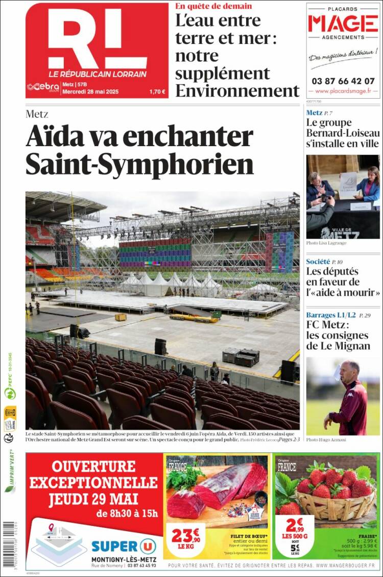 Portada de Le Republicain Lorrain (France)