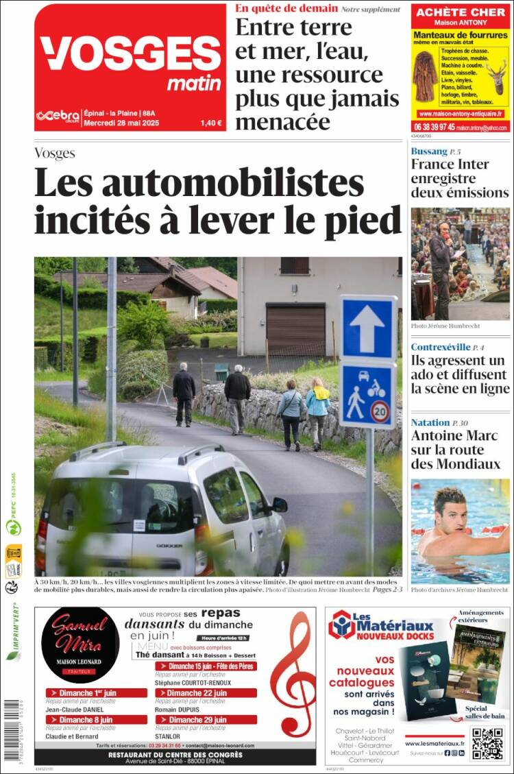 Portada de Vosges Matin (France)