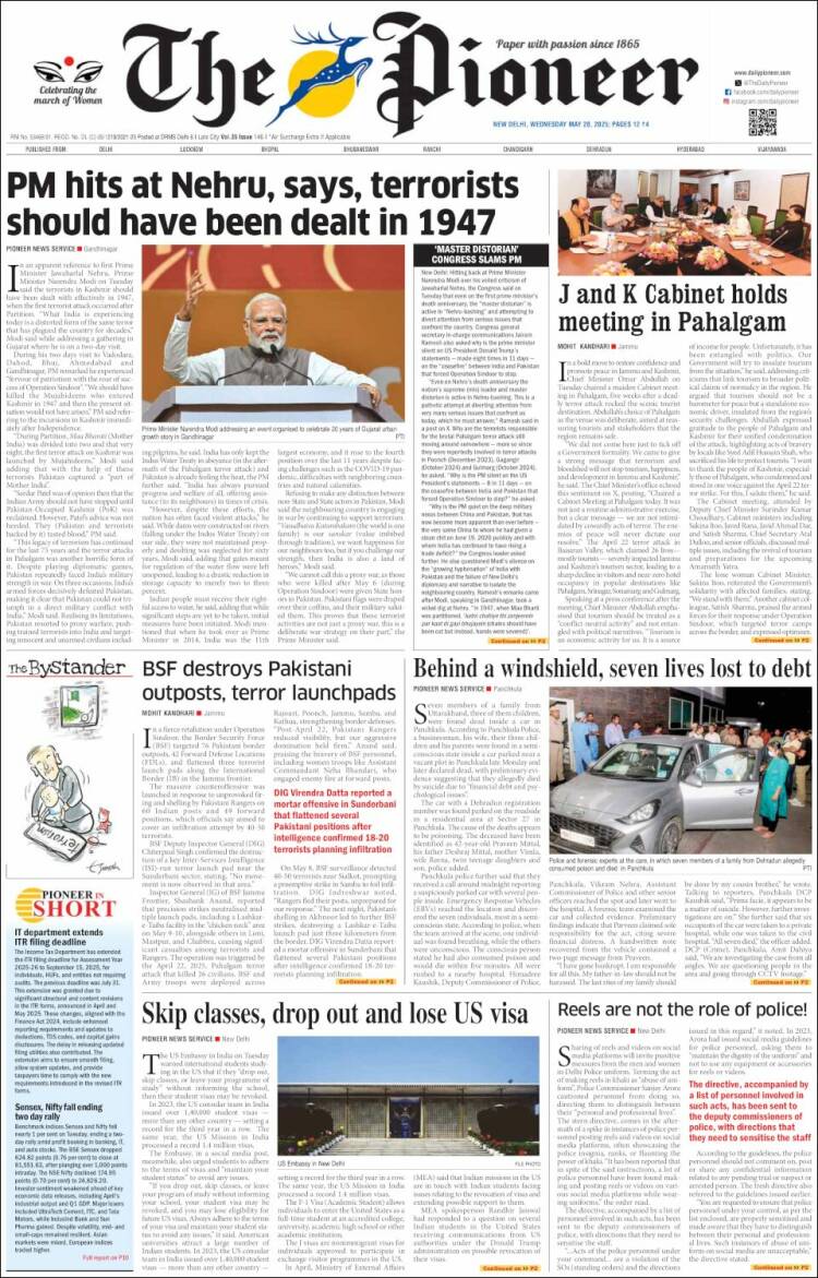 Portada de The Pioneer (India)