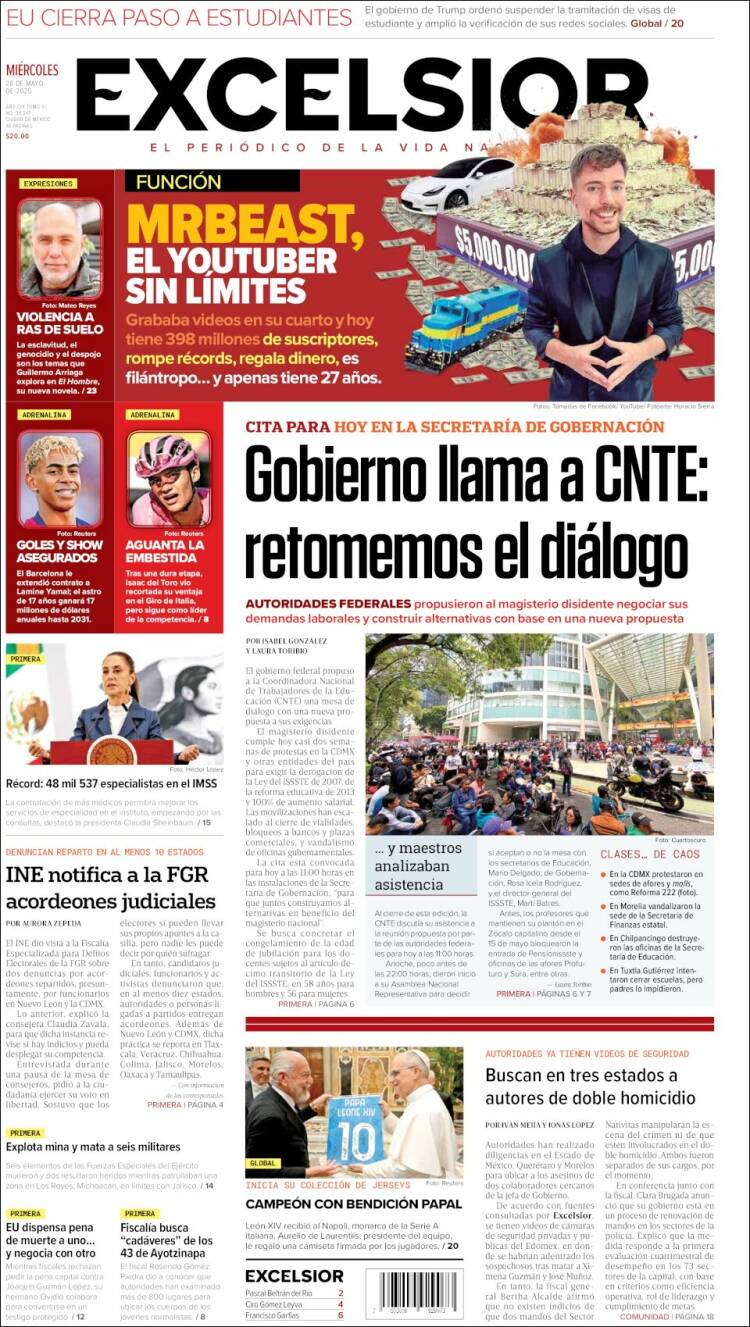 Portada de Excelsior (México)