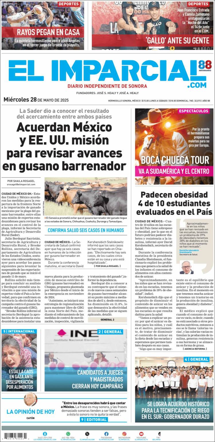 Portada de El Imparcial (Mexico)