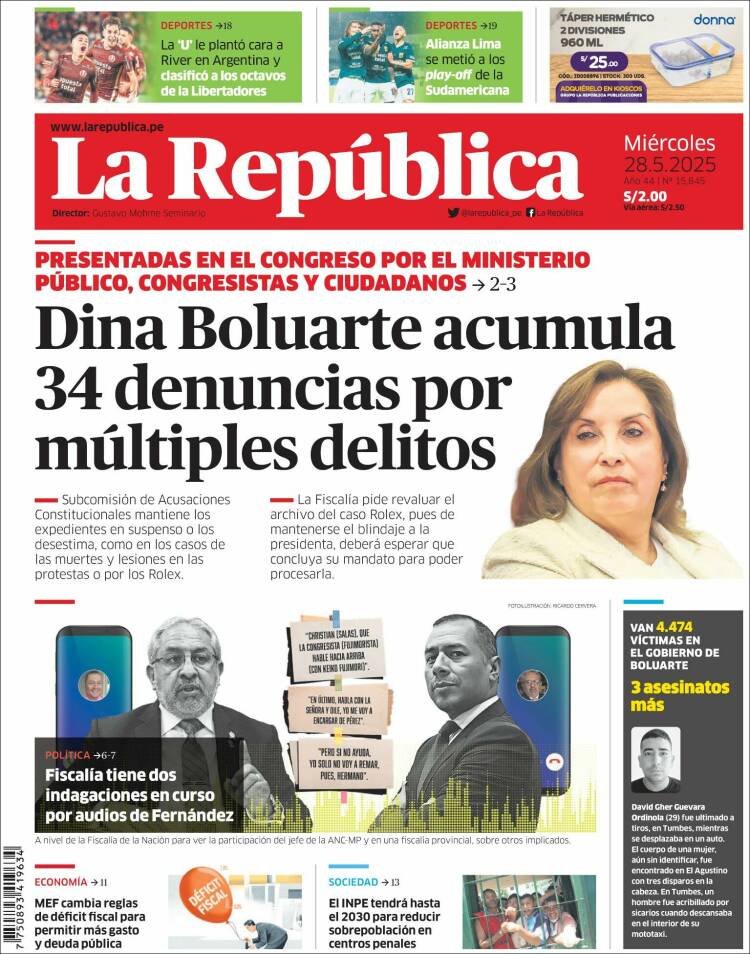 Portada de La Republica (Peru)