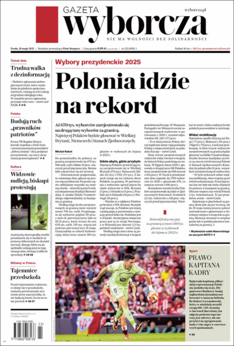 Portada de Gazeta Wyborcza (Poland)