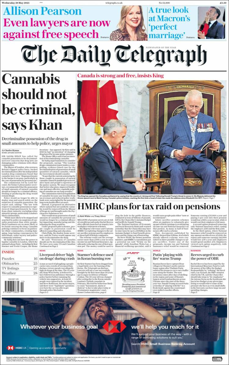 Portada de Daily Telegraph (United Kingdom)