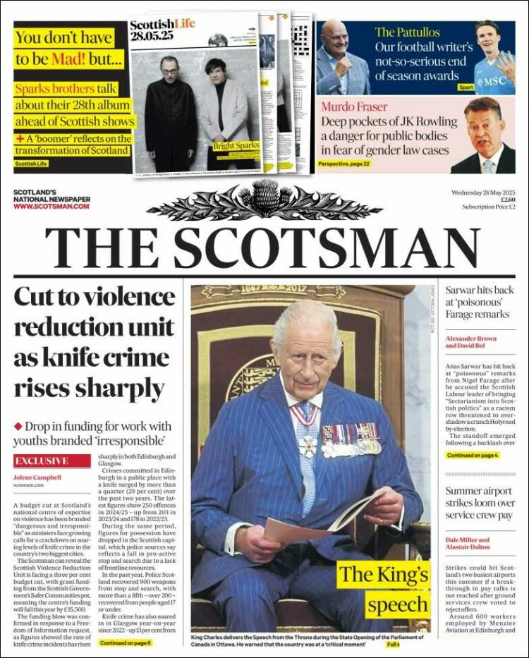 Portada de The Scotsman (United Kingdom)