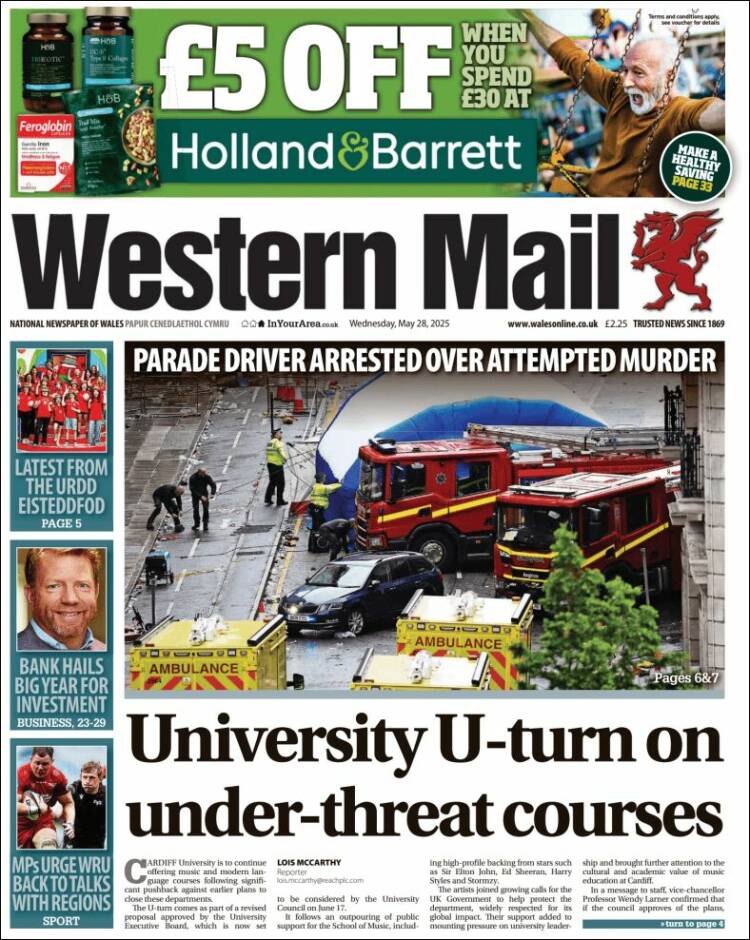 Portada de Western Mail (United Kingdom)