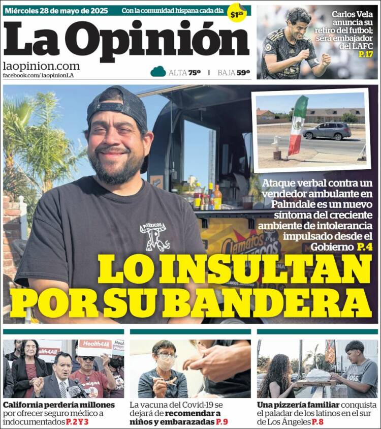 Portada de La Opinión (USA)