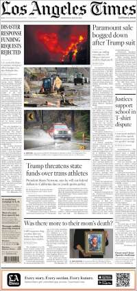 Portada de Los Angeles Times (USA)