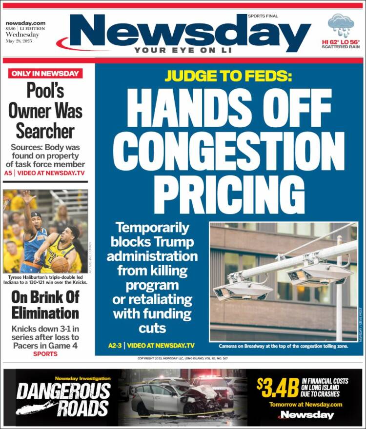 Portada de Newsday (USA)