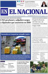Portada de El Nacional (Venezuela)