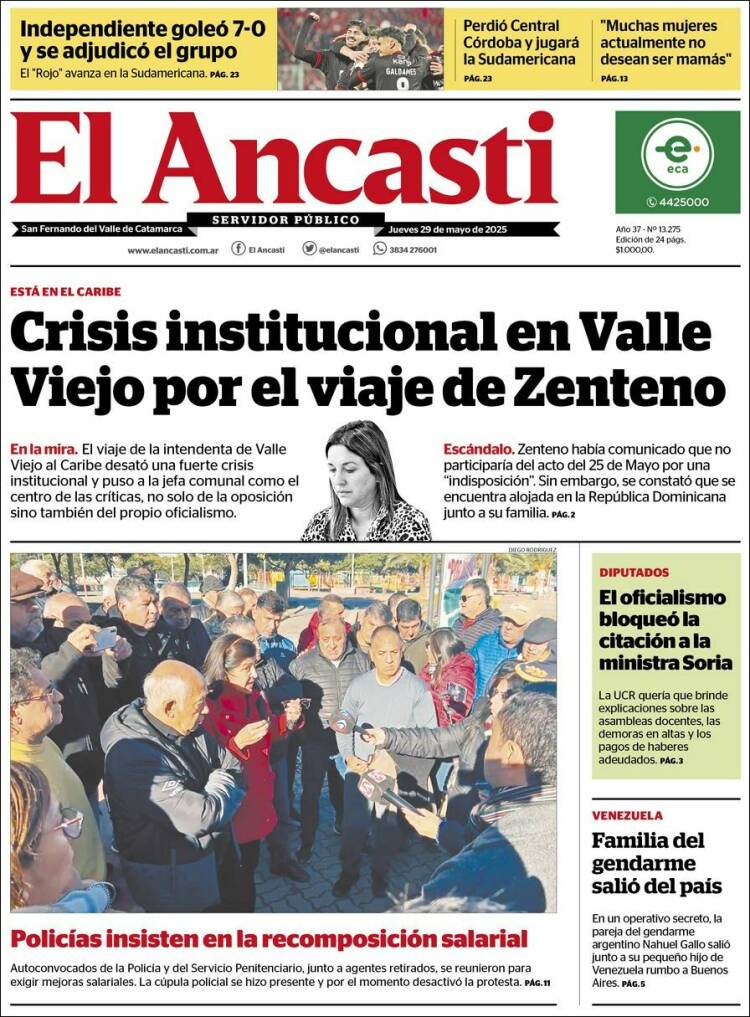 Portada de El Ancasti (Argentina)