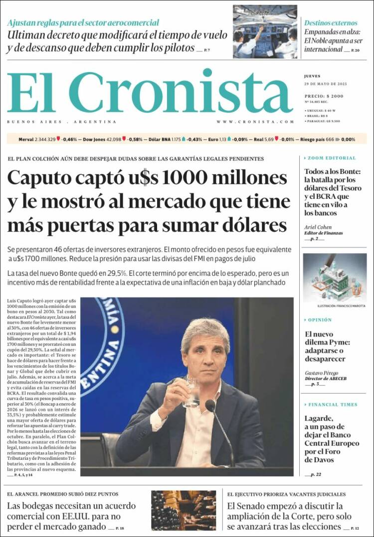 Portada de El Cronista Comercial (Argentine)