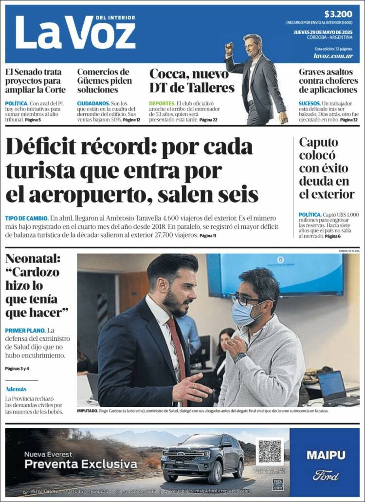 Portada de La Voz del Interior (Argentina)