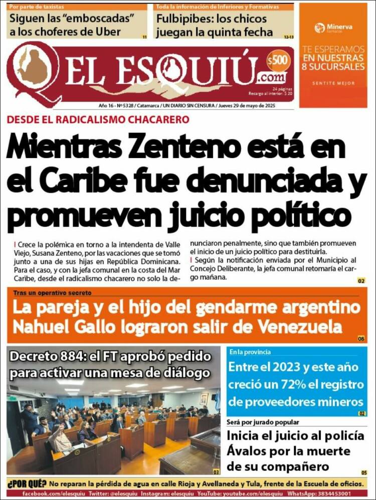 Portada de El Esquiu (Argentina)