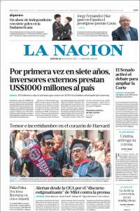 Portada de La Nación (Argentina)