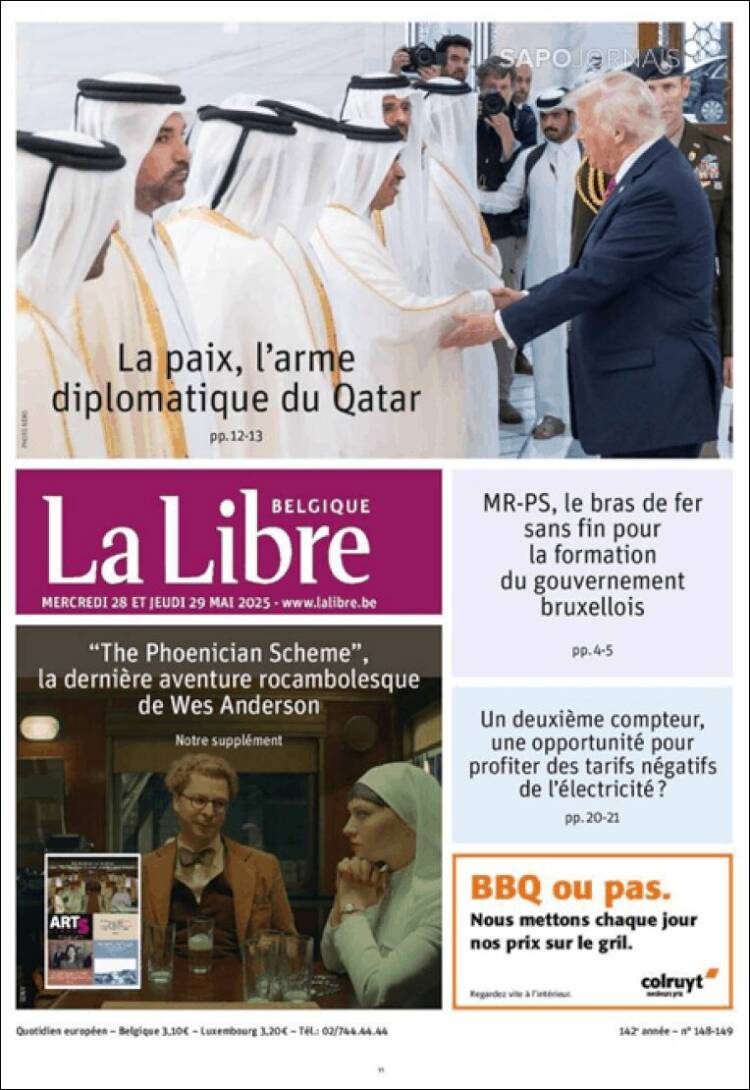 Portada de La Libre.be (Belgium)