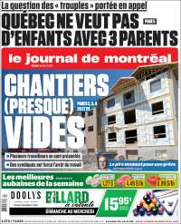 Portada de Le Journal de Montréal (Canada)