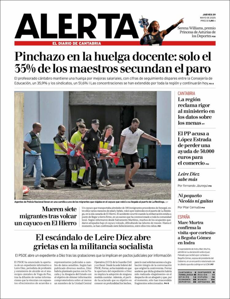 Portada de Alerta - El Diario de Cantabria (Spain)