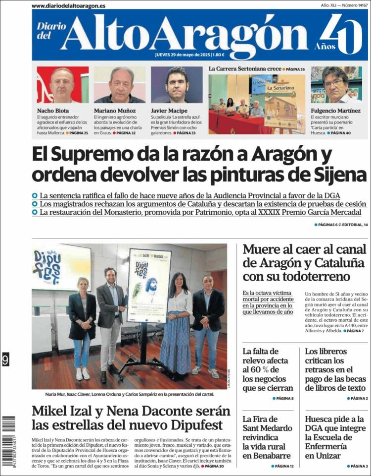 Portada de Diario del AltoAragón (Spain)