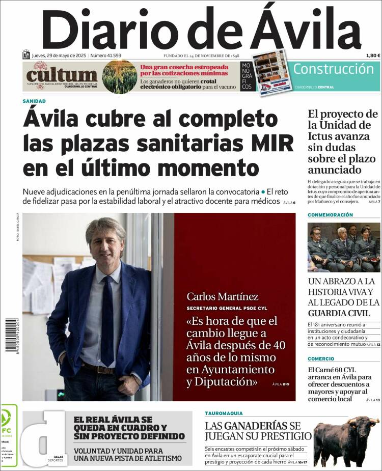 Portada de Diario de Ávila (Espagne)