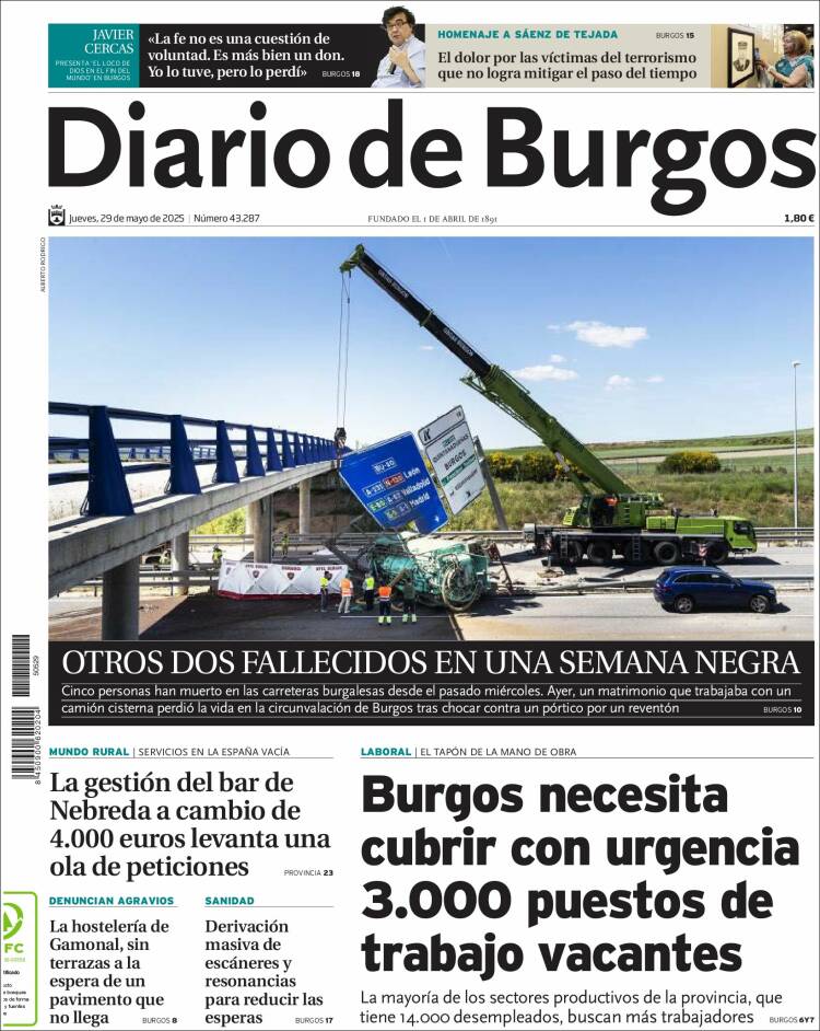Portada de Diario de Burgos (Spain)