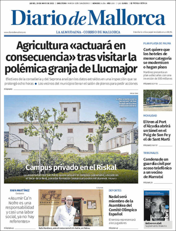 Portada de Diario de Mallorca (Spain)