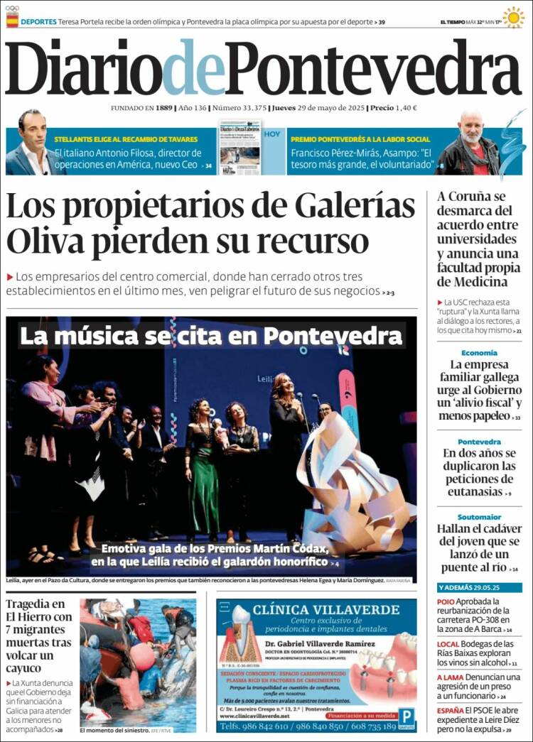 Portada de Diario de Pontevedra (Spain)