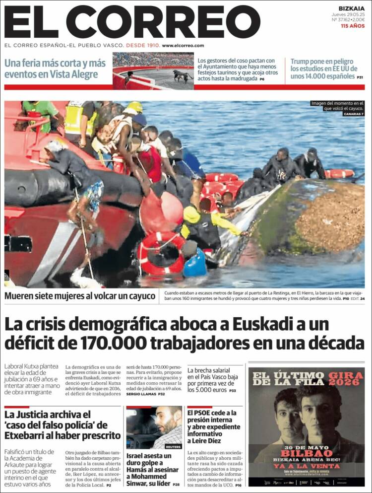 Portada de El Correo (Spain)