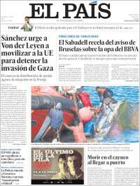 Portada de El País (Spain)