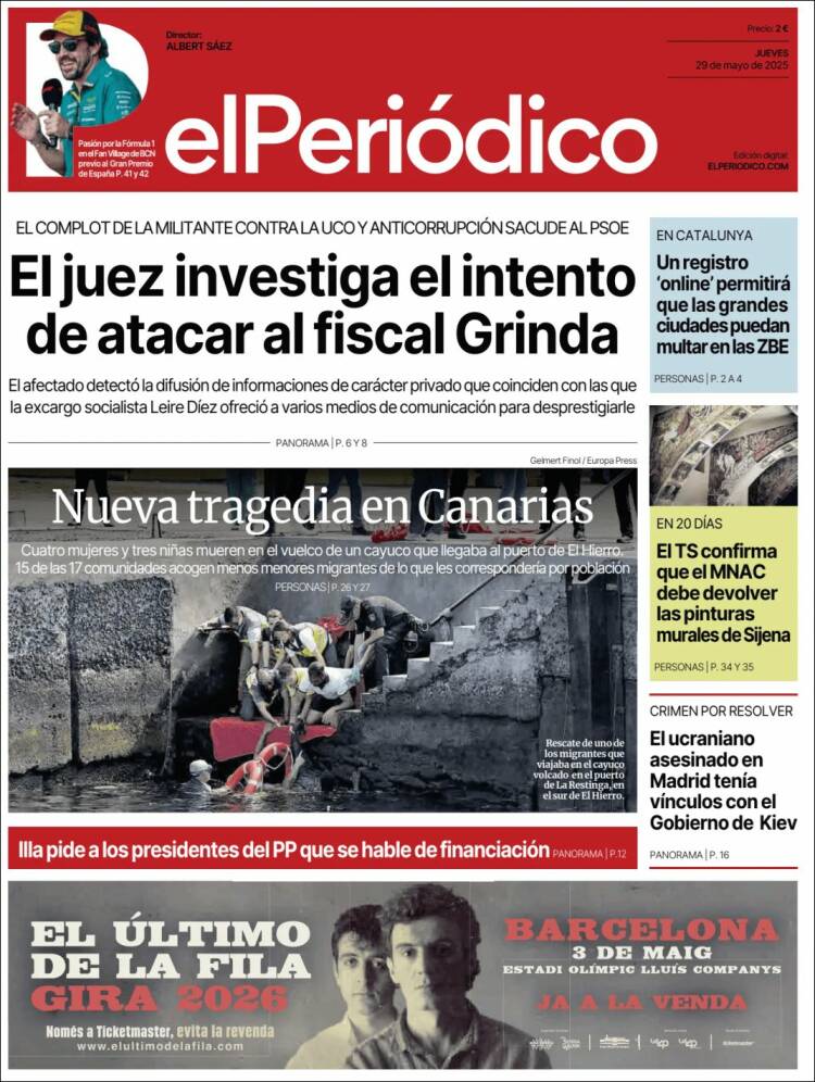 Portada de El Periódico (Spain)