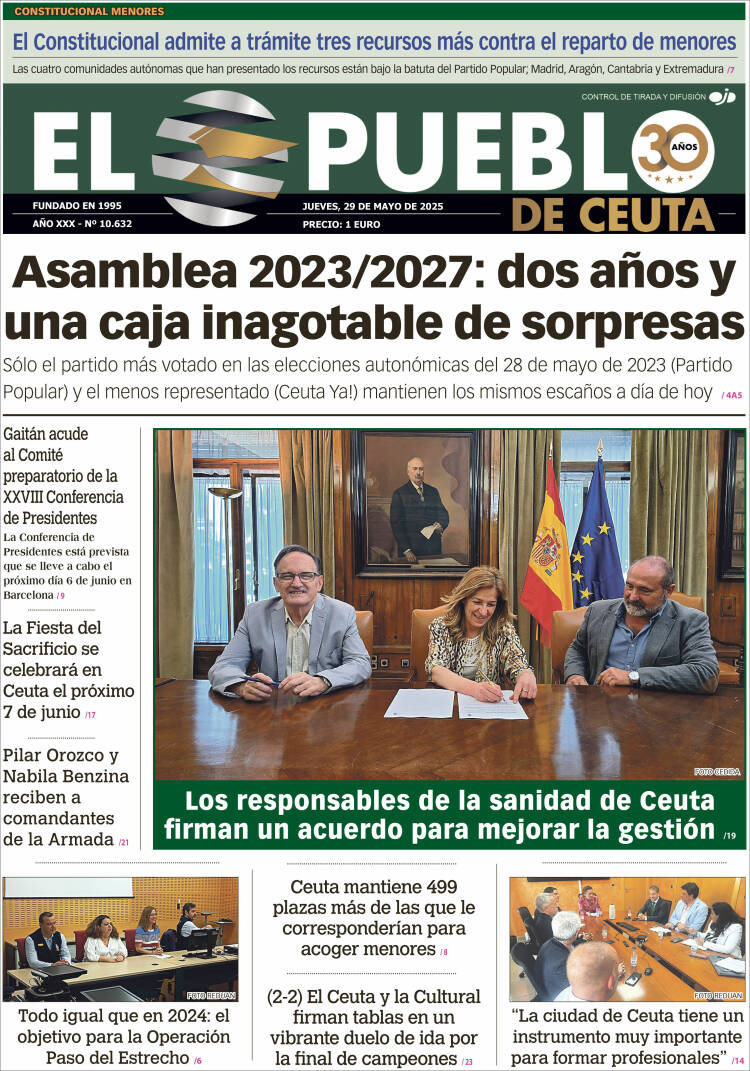 Portada de El Pueblo de Ceuta (Spain)