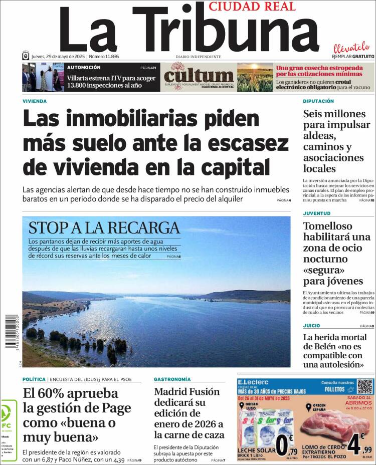 Portada de La Tribuna de Ciudad Real (Spain)