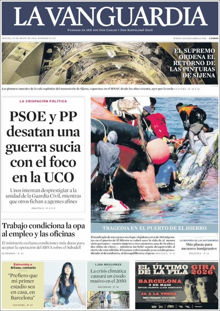 Portada de La Vanguardia (Spain)