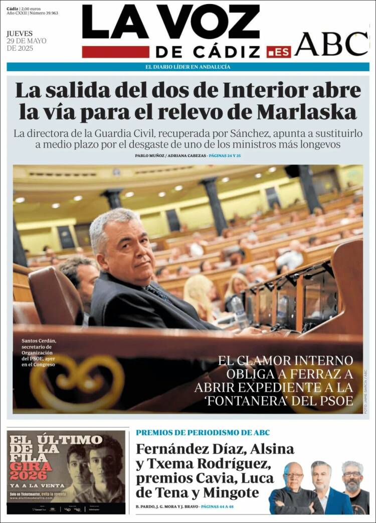 Portada de La Voz de Cádiz (Spain)