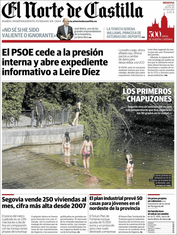 Portada de Norte de Castilla - Segovia (Spain)