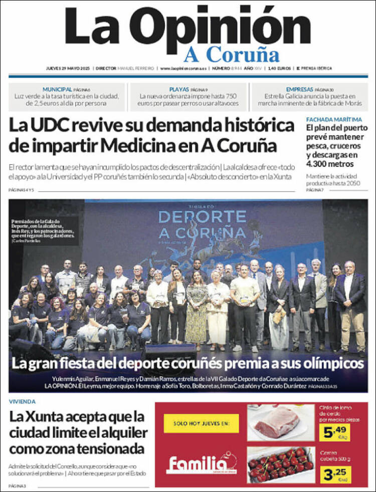 Portada de La Opinión de A Coruña (Spain)