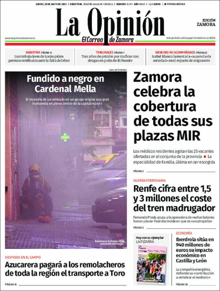 Portada de La Opinión - El Correo de Zamora (Spain)