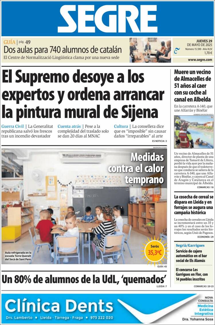 Portada de Segre  (Spain)