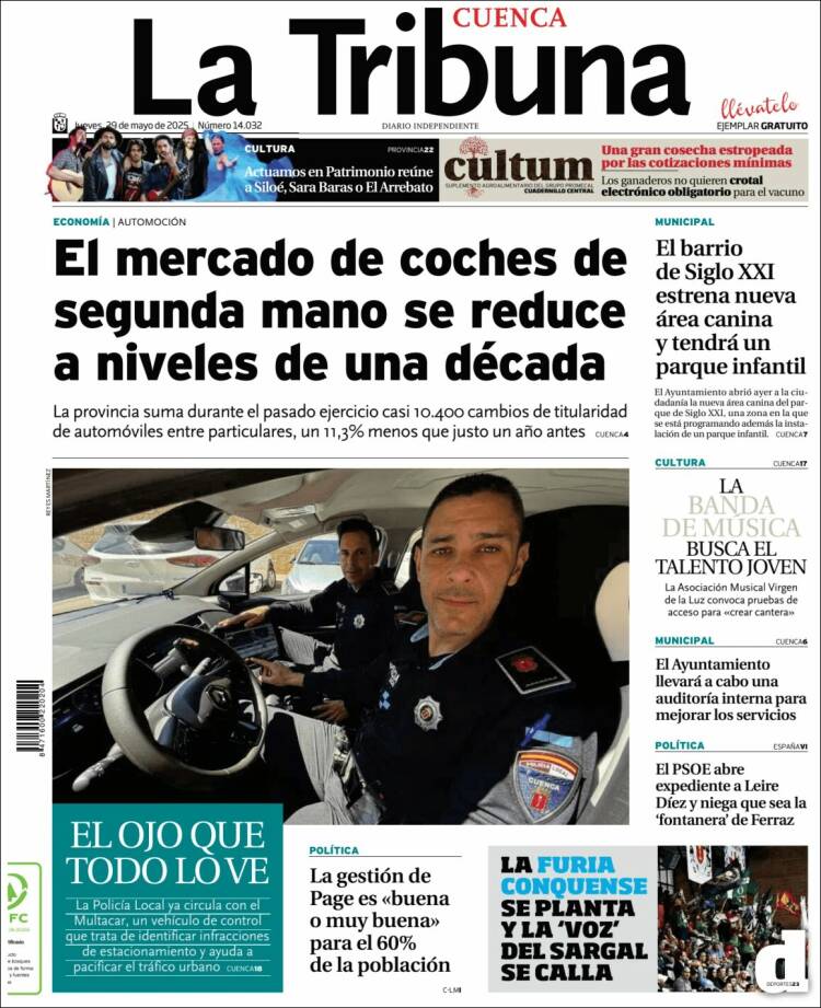 Portada de La Tribuna de Cuenca (Spain)