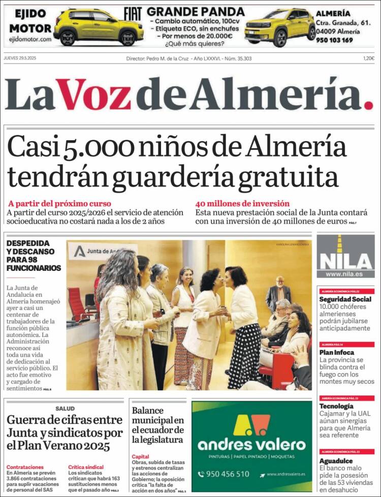 Portada de La Voz de Almería (Spain)