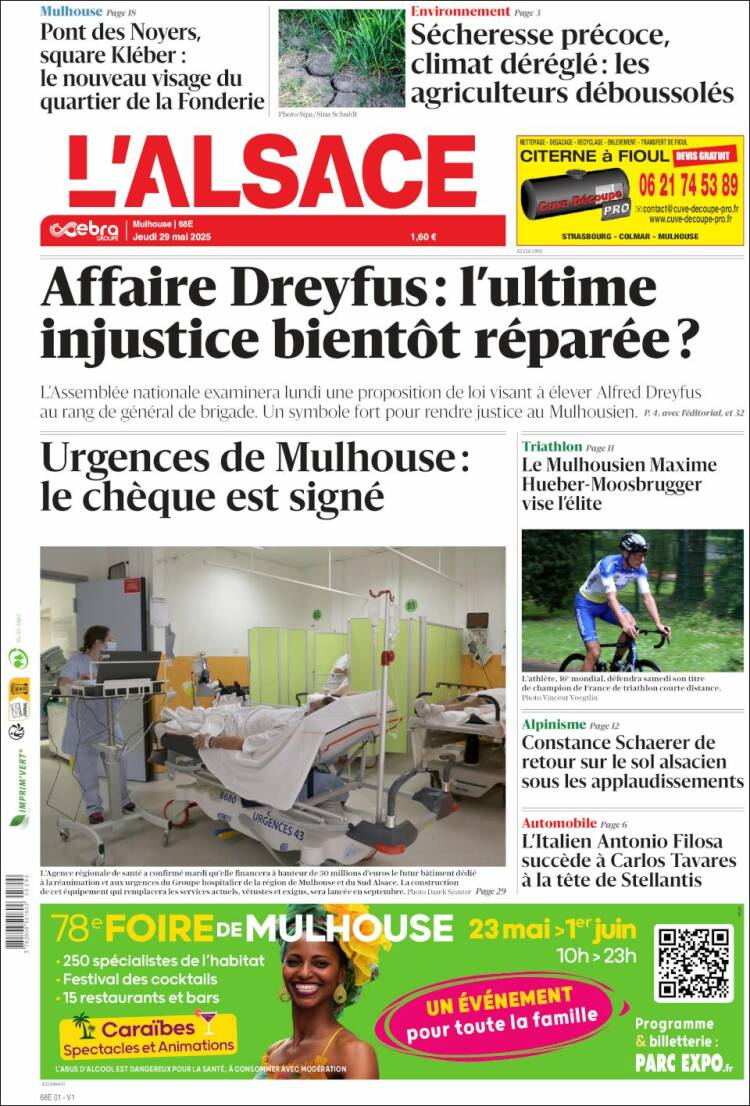 Portada de Journal L'Alsace (France)
