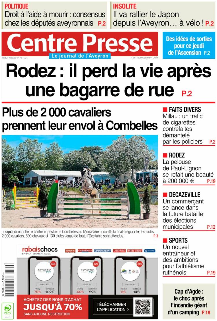 Portada de Centre Presse (France)