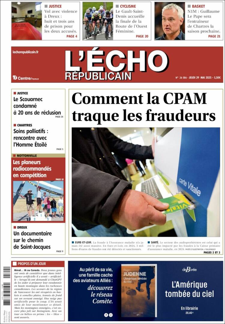 Portada de L'Echo Républicain (France)