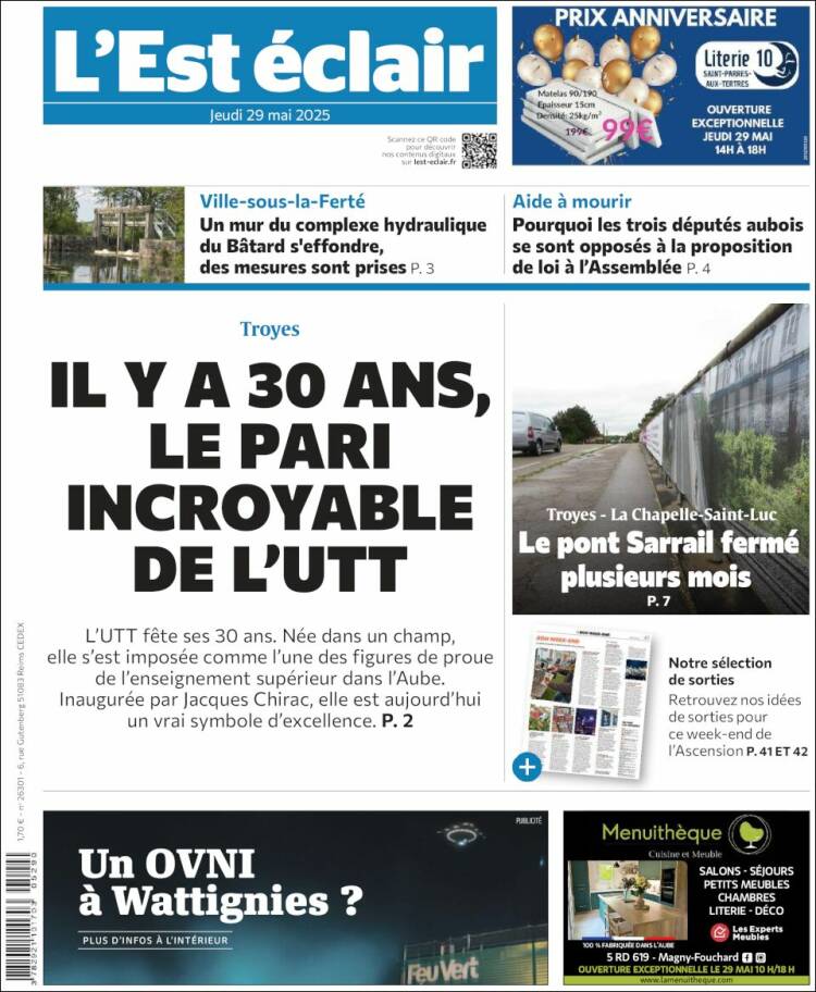 Portada de L'Est Eclair (France)