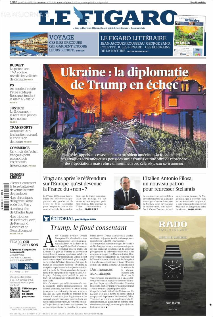 Portada de Le Figaro (France)