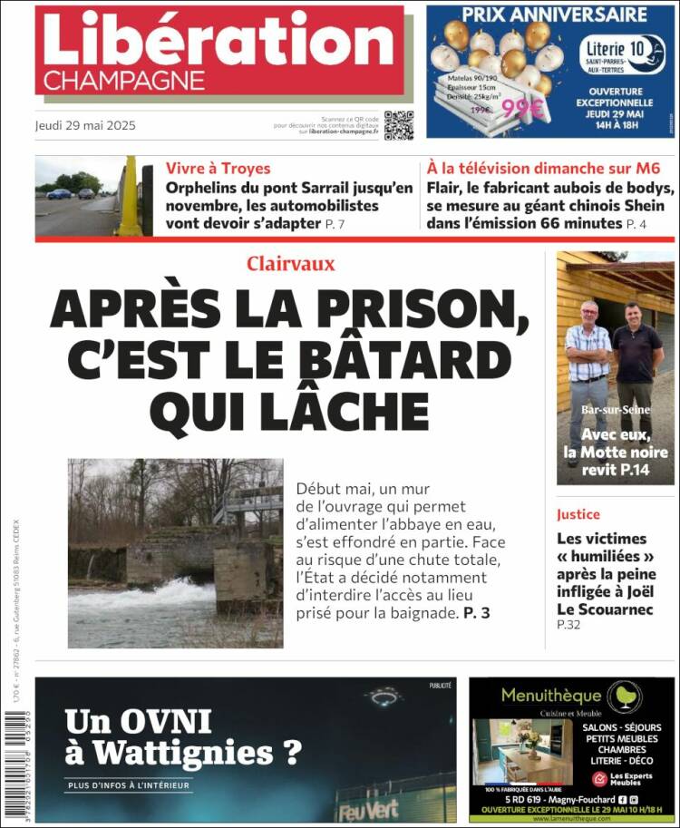 Portada de Libération Champagne (France)