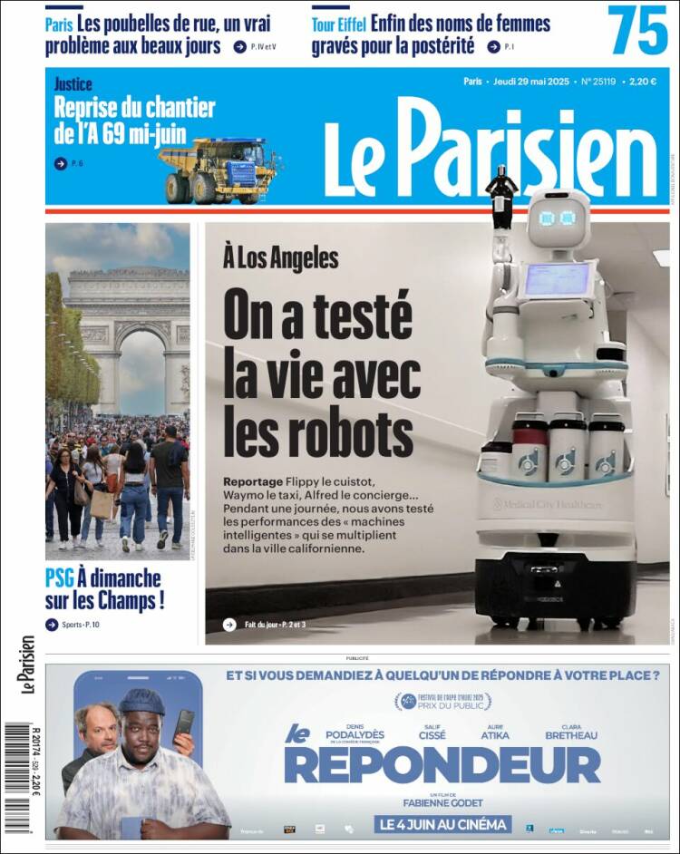 Portada de Le Parisien (France)