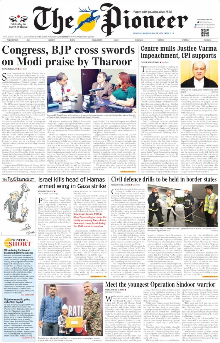 Portada de The Pioneer (India)